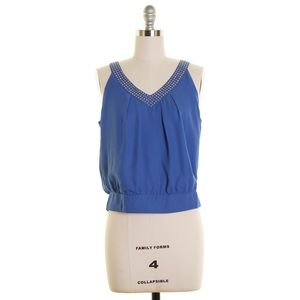 V-NECK EMBELLISHED GEORGETTE TOP