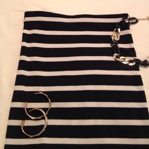 Striped Body Con Skirt or Strapless Dress