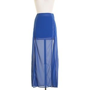SHEER ZIPPER MAXI SKIRT