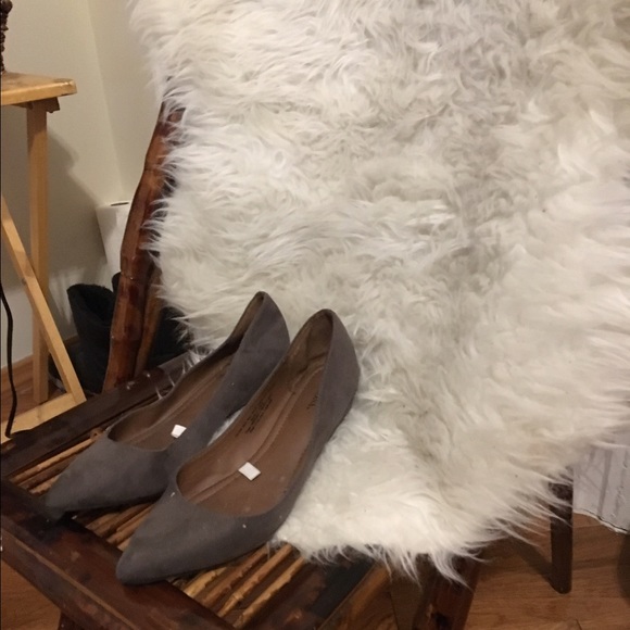 Gray suede pointed flats from Target