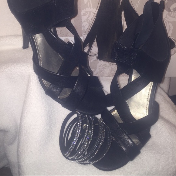 Fergie black caged heels-8.5