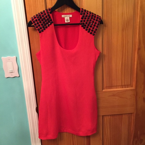 Arden B Coral Studded Mini Dress Sz XS