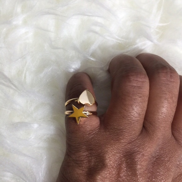 Gold Star & Heart Adjustable Rings
