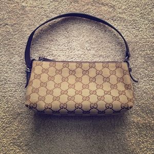 Authentic Gucci Brown Monogram Pochette