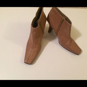 Carmel colored leather booties