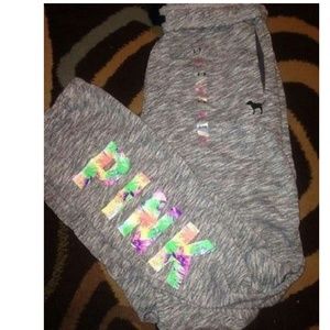 Nwot xs marled gray vs pink pants