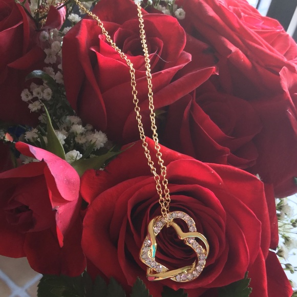 Jewelry - Swarovski Crystal Heart Shape Love Knot Necklace