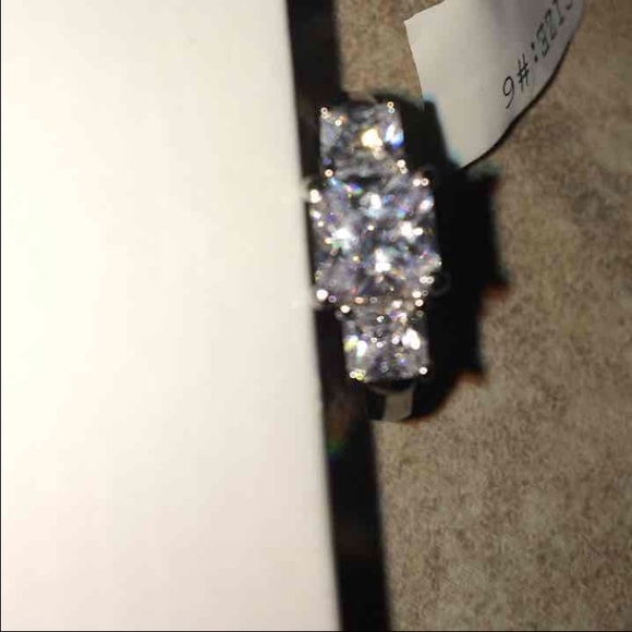 SIZE 6, 7, CZ ENGAGEMENT RING - Picture 2 of 2