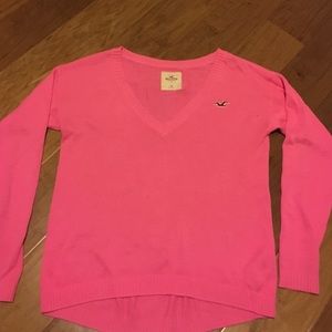 Bright pink Hollister sweater. Size M