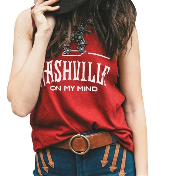 Price FIRM. NWT!  "Nashville on my mind" Tank. ❤️ - Picture 3 of 4
