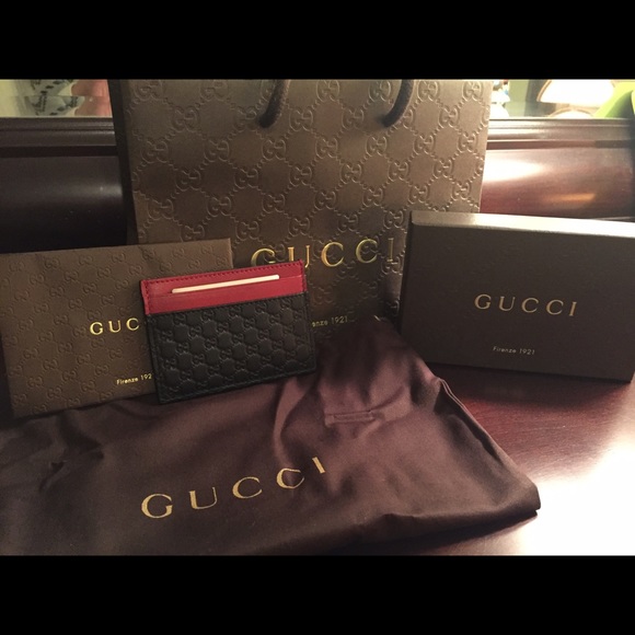 Gucci men's card case wallet