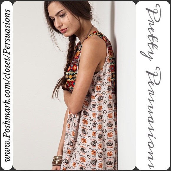 SOLD OUT‼️Tribal Print Festival Peasant Tank Dress - Picture 2 of 3