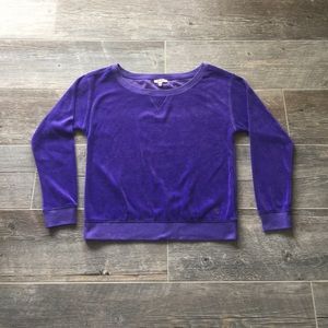 Juicy Couture Purple Velour Pullover Size S