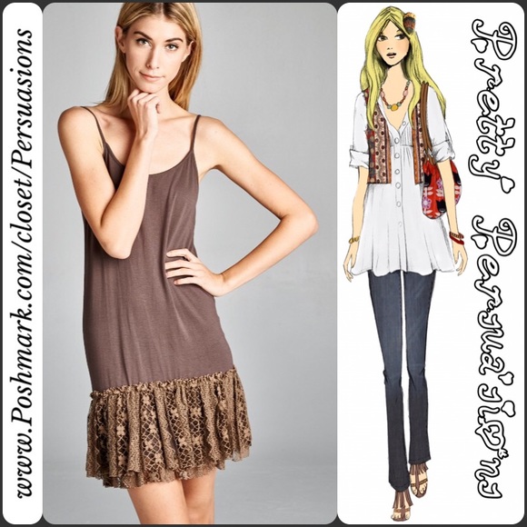 SOLD OUT Taupe Double Lace Trim Dress Extender - Picture 3 of 3