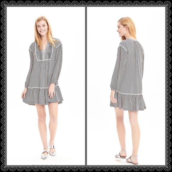 Banana Republic Stripped Shirt-Waist Dress