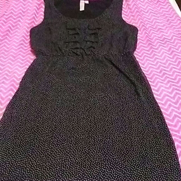 Ladies polka dot dress with ruffled front