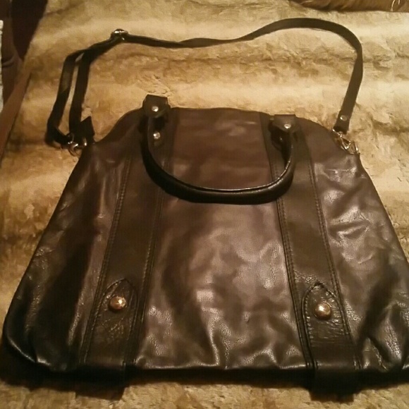 Large Black Floto Italian Leather Handbag