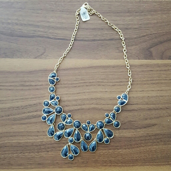 Navy statement necklace
