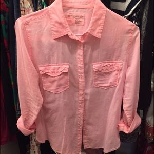 Aeropostale pink button up size large