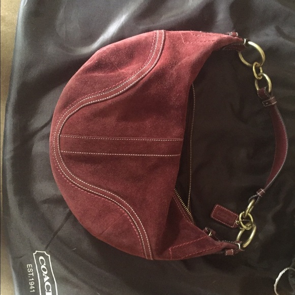 Coach suede shoulder bag