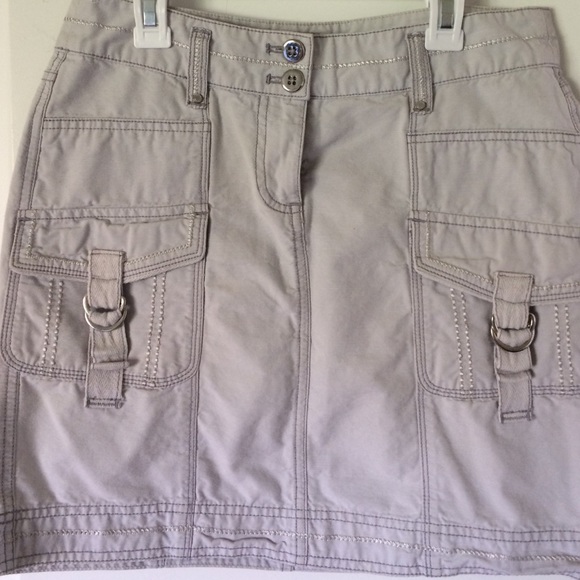 Gray mini skirt. WHBM.