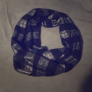 Winter stripped circle scarf