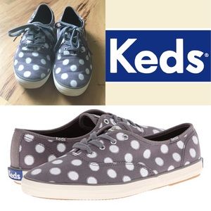 Gray and White Keds