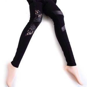  PEEKABOO BLACK LACE CUT OUT LEGGING PEEKABOO BLACK LACE CUT OUT LEGGING
