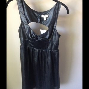 Black leather like cut out dress UO