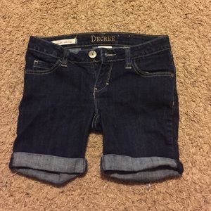 Decree jean shorts, mid thigh. Size 0.