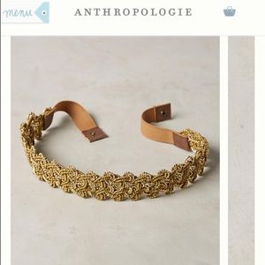 Anthropologie- Beautiful beaded gold belt