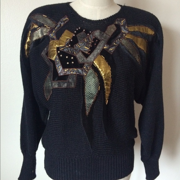 Vintage susann d Black Sweater
