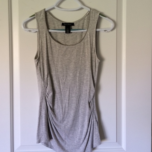 WHBM gray tank top with side rusching.