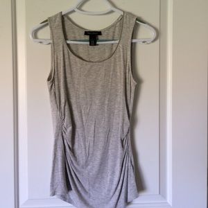WHBM gray tank top with side rusching.