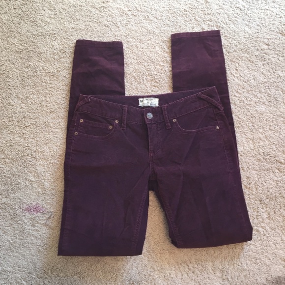 Maroon Free People Corduroy skinny Jeans - Picture 1 of 3