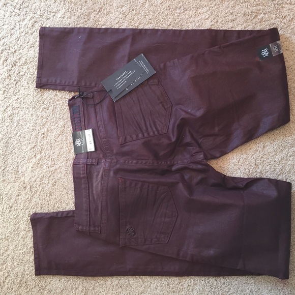 Rock & Republic red pleather NWT skinny jeans - Picture 3 of 3