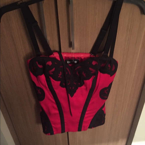 Black and red Bebe top