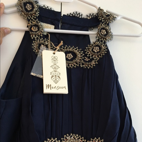Navy blue Monsoon party dress size 4 - Picture 3 of 4