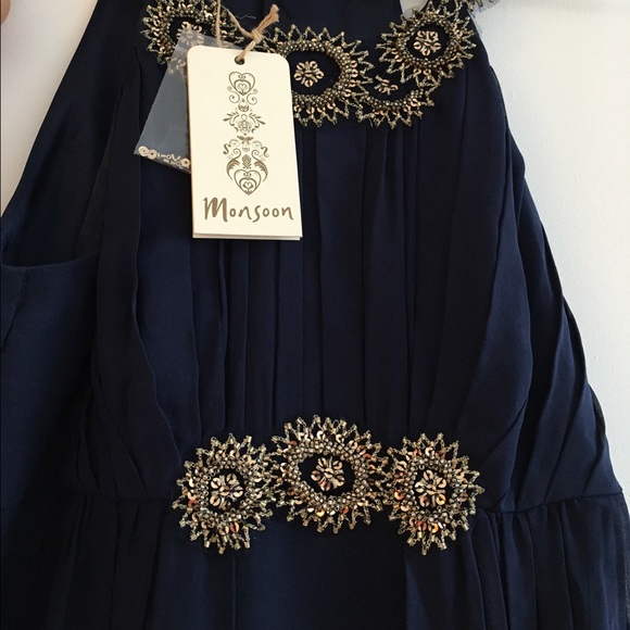 Navy blue Monsoon party dress size 4 - Picture 4 of 4