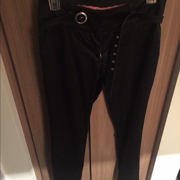 Black Bebe satin pants