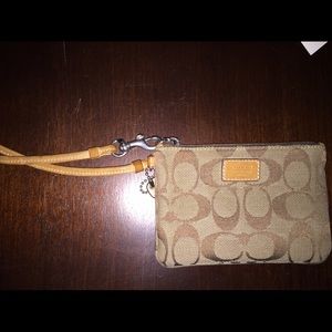 Coach wristlet, tan