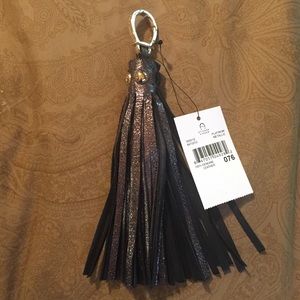 Etienne Aigner Metallic Tassel Key Fob