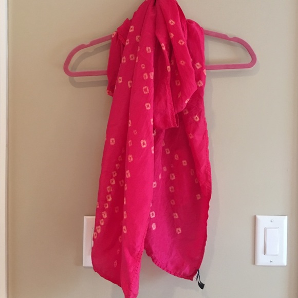 Silk pink and orange scarf