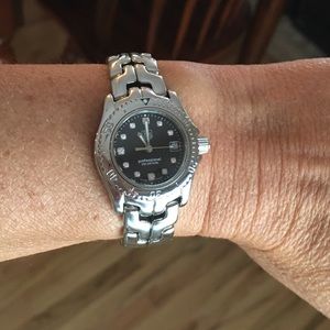 TAGHeuer diamond dial ladies black mini watch