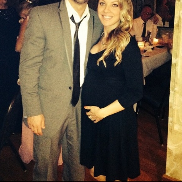 Black cotton maternity dress