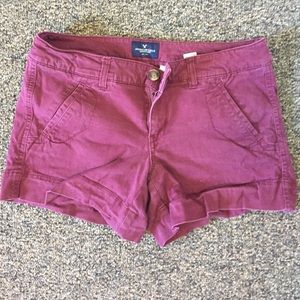 Burgundy shorts American eagle