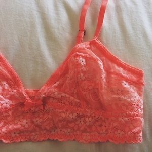 Gilly Hicks Bright Coral Lace Bralette
