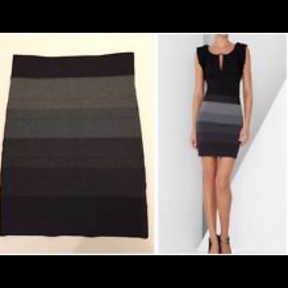 BCBG Black/Gray Ombré Bandage Skirt