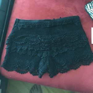 Black lace urban outfitters shorts size 0
