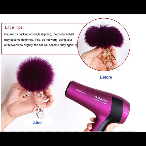 Bunny/Rabbit FurBall Bag Charm/Keychain - Picture 4 of 4